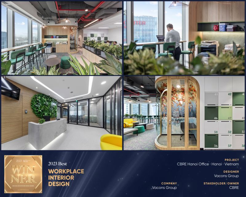 Văn phòng CBRE Hà Nội giành Giải thưởng Kiến trúc Văn phòng đẹp nhất châu Á 2023